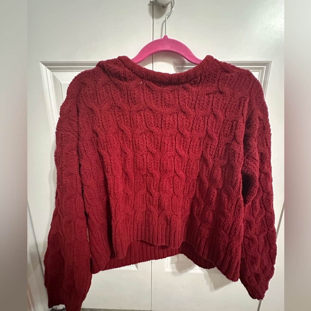 Marshalls Women's Cable Knit Sweater - Deep Red